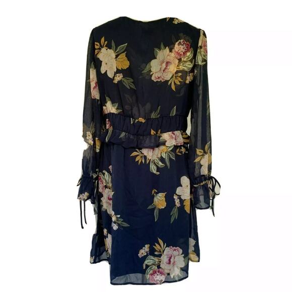 Xhilaration Blue Floral V-Neck Dress Women's Size Medium NWT - Picture 3 of 6